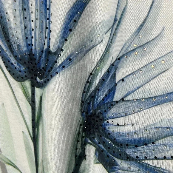 Vtg Moffi jersey knit,beaded,printed,floral sweater,NWT classy cottagecore - Picture 2 of 11